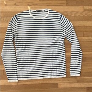 Striped Navy and White Long Sleeve Shirt